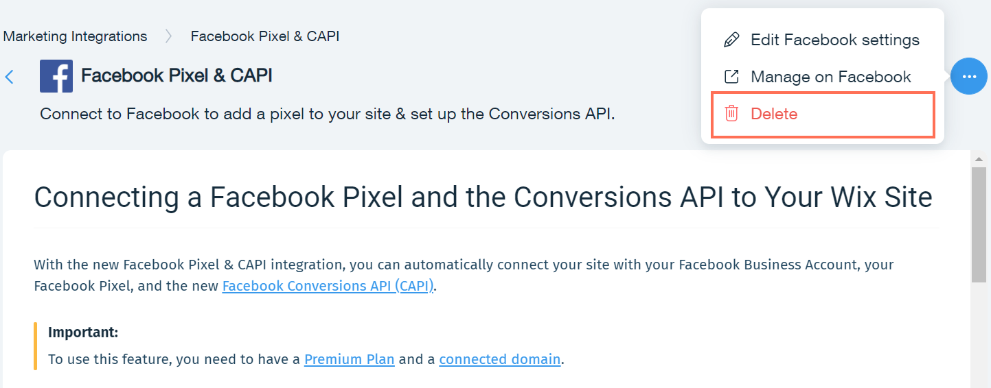 Connecting a Facebook Pixel and the Conversions API to Your Wix