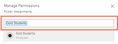 A screenshot showing a previously created Pricing plan showing up in search results.