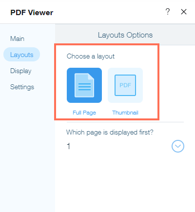 A screenshot showing the option to select a layout for your document.