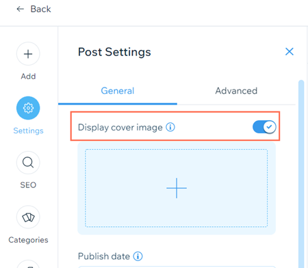 Enabling the Display Cover Image toggle.