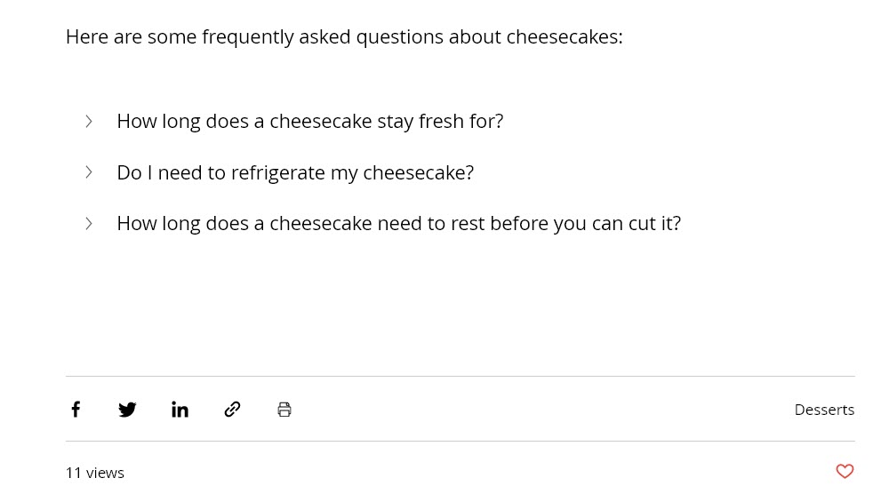 An example of an FAQ in a blog post