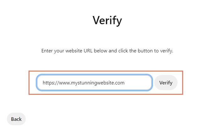 Completing your site verification on Pinterest
