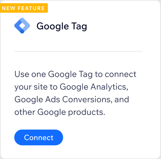 Connecting Google Tag in your site's dashboard