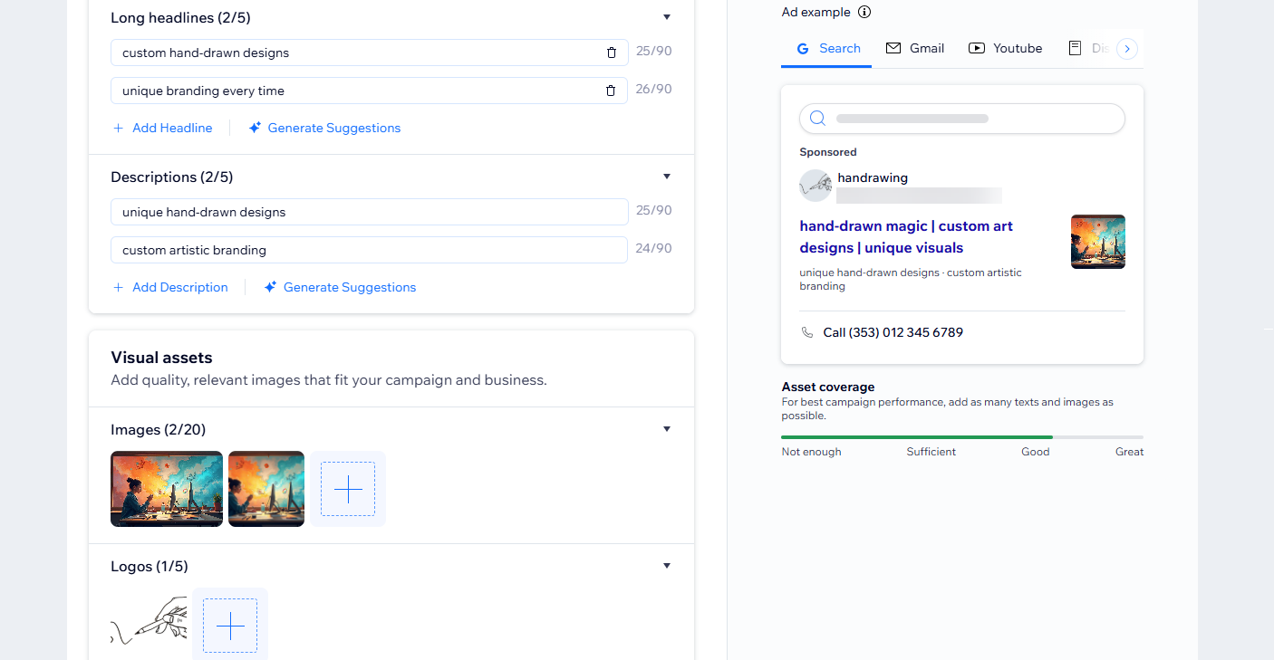 A screenshot of the setup process for a PMAX Leads campaign.