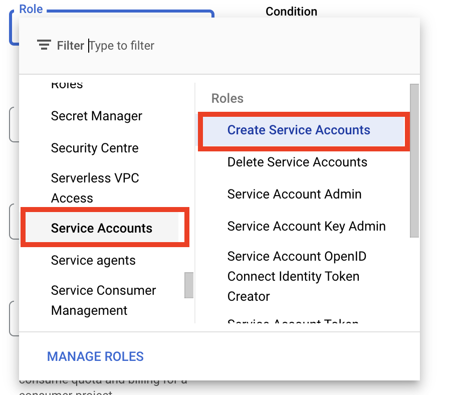 GCP Create Service Accounts