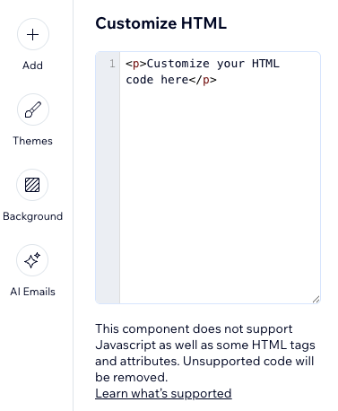 Captura de pantalla de los pasos adicionales de configuración de HTML.