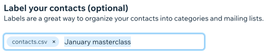 A screenshot of labeling the imported contacts.