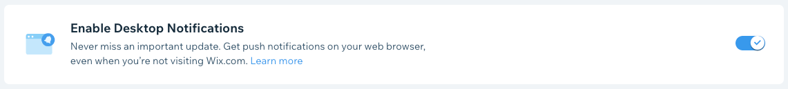 A screenshot of the Enable Desktop Notifications toggle.
