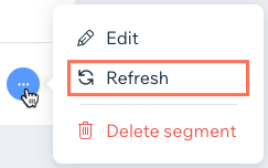 A screenshot of refreshing a contact segment