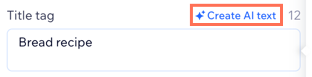 A screenshot of the Create AI Text button.