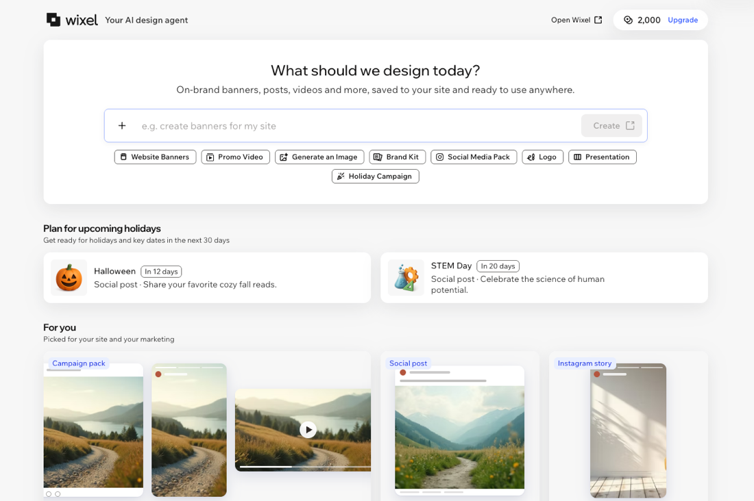 Screenshot des Design-Agenten in Wix.