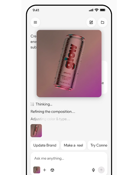 A marketing screenshot of designing an image on the Wixel mobile app.