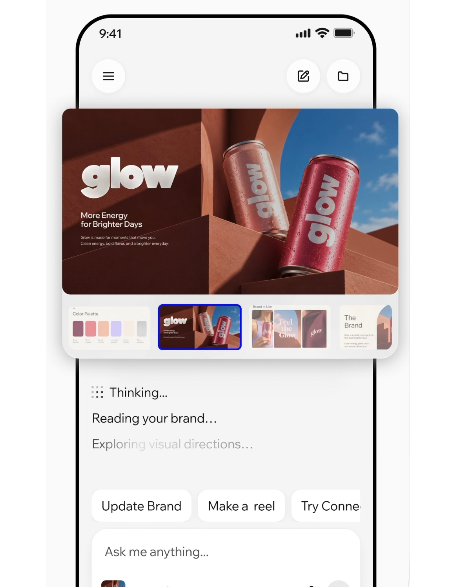 A marketing screenshot of designing slides on the Wixel mobile app.