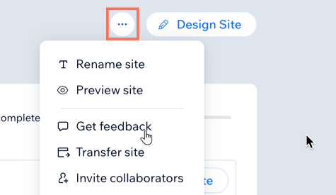 Screenshot of the site dashboard Site Actions button. User is selecting the