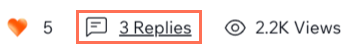 Screenshot of the number of replies to a topic.