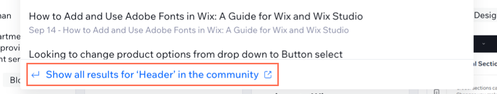 Screenshot of the option to show all results for a search by opening a new tab.