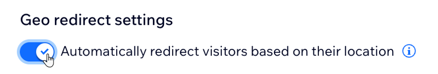 Screenshot of enabling the Redirect visitors based on their location toggle when adding a new regional site to a route.
