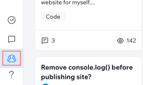 Screenshot of the Learn From the Community tab on the bottom left of the Studio Editor.