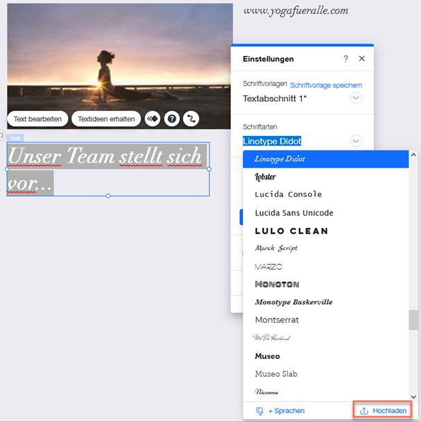 Wix Editor Deine eigenen Schriftarten hochladen und verwenden Support Zentrum