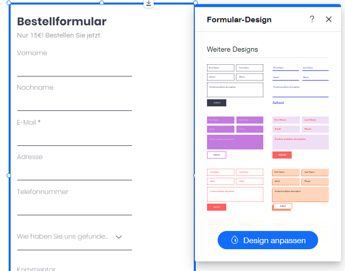 Wix Forms: Deine Website-Formulare gestalten | Support Zentrum | Wix.com