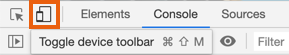 Screenshot of clicking the Toggle Device Toolbar.