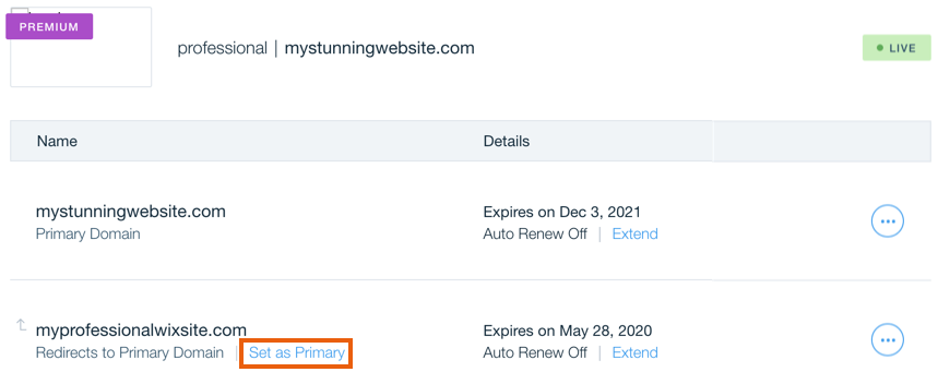 Switching Your Primary And Redirected Domains Help Center Wix Com