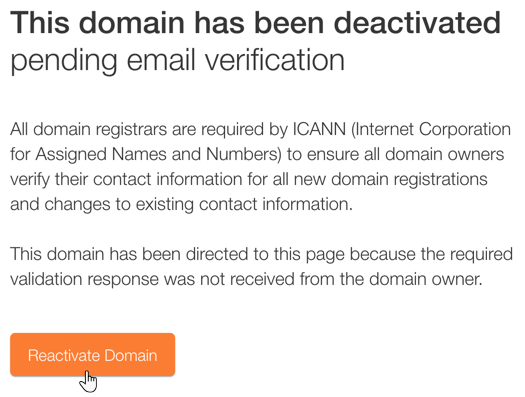 Icann Reactivating Your Domain Help Center Wix Com