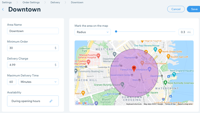 Defining your delivery order settings