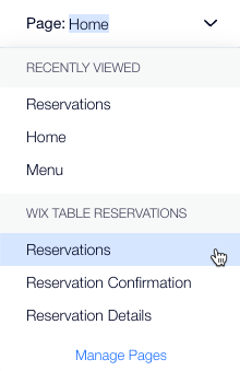 Screenshot of switching between 3 of your Reservation pages in the Editor.