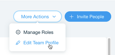 A screenshot of clicking More actions and then Edit Team Profile.