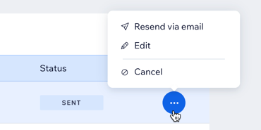 A screenshot of click more actions icon next to a recurring invoice.