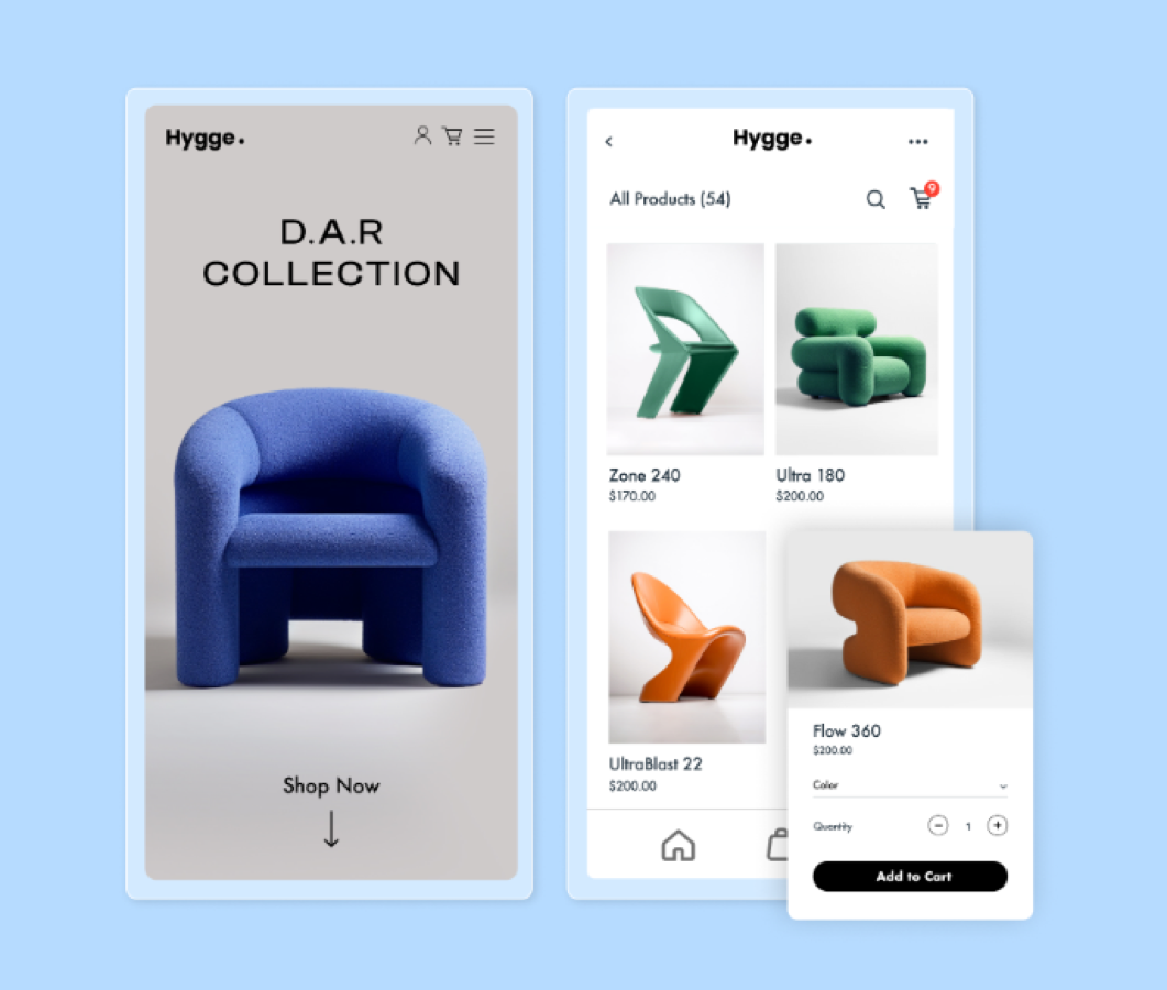 A screenshot of a native mobile app for a store.