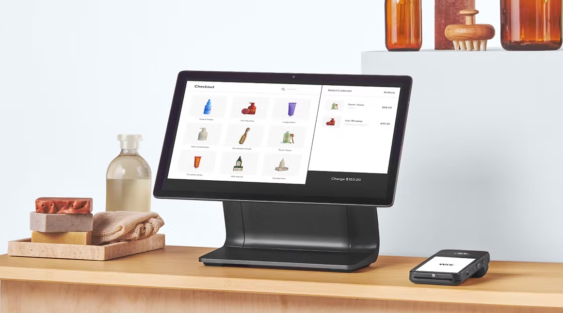 An image of the Wix POS Register in a retail store.