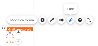 Un tasto Torna all'inizio e la relativa barra degli strumenti, con l'icona link in evidenza