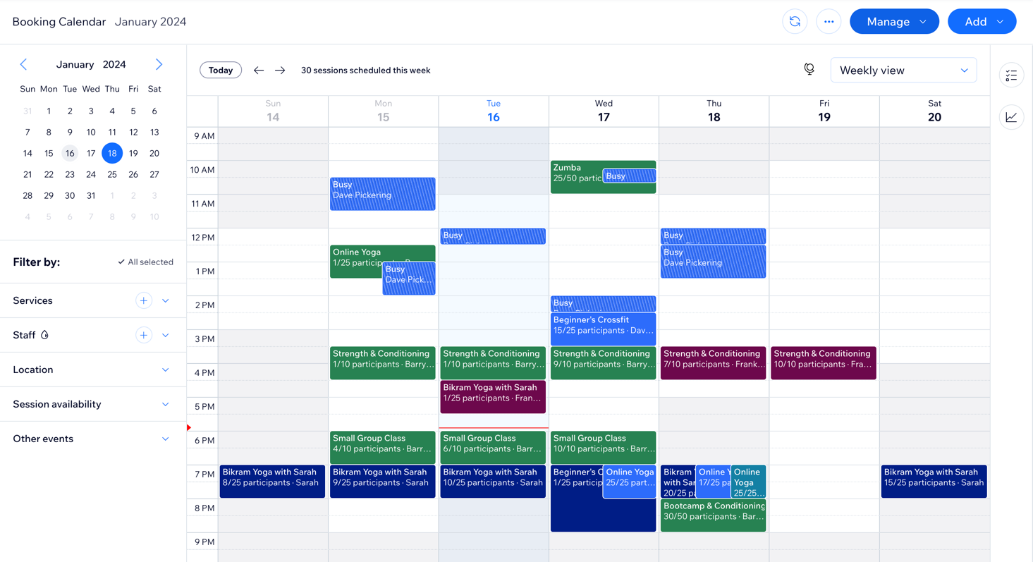 Wix Bookings: About the Wix Booking Calendar | Help Center | Wix.com