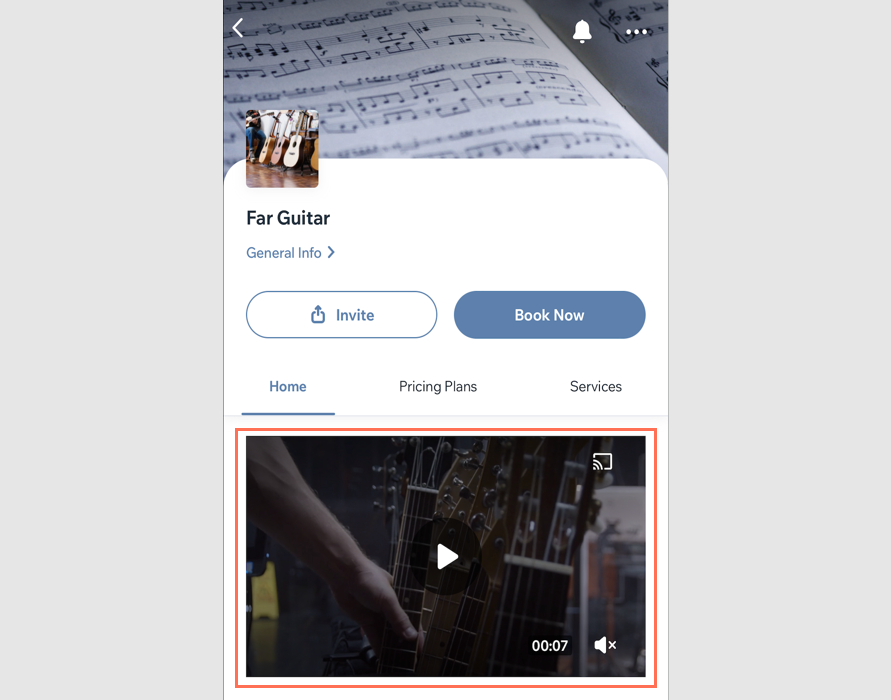 A screenshot of a video element added to the Spaces app.