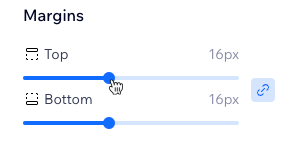 A screenshot showing the Margins option for your elements.