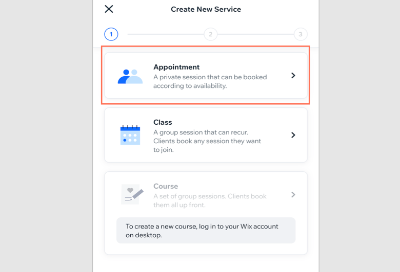 A screenshot showing where to book an appointment on your app.