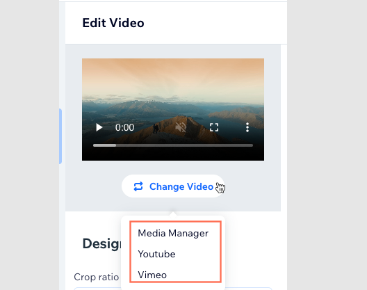 Screenshot of adding a video element to your app.