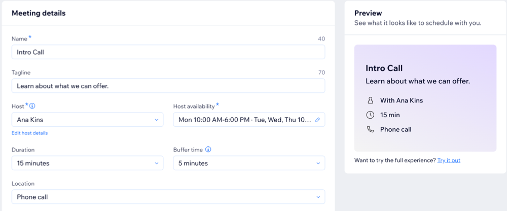 A screenshot of creating adding details to a meeting.
