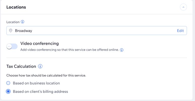 Screenshot of the tax calculation in your booking service page.