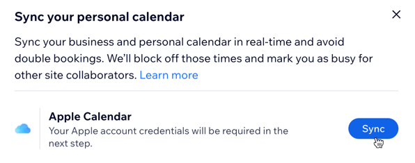 A screenshot showing how to sync your Apple iCal with the Booking calendar.