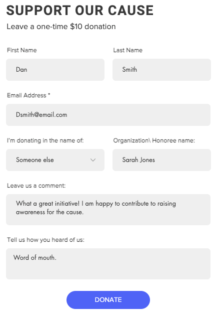 Form Generator, Donate Form Template