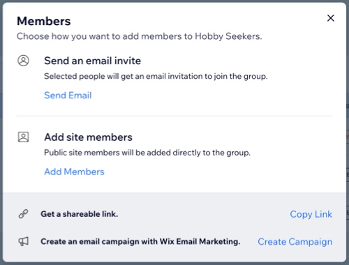 A screenshot of the Add members to your Member List panel..