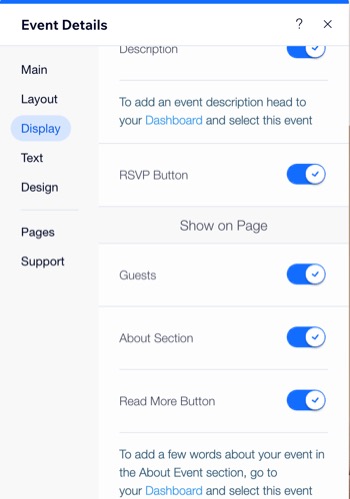 Uma captura de tela do painel de configurações.