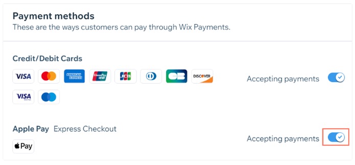 A screenshot of Apple Pay Express Checkout.