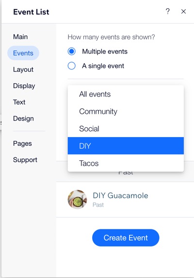 A screenshot of selecting category will be shown in the Wix Editor.
