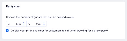 A screenshot of choosing the number of guests that can book a reservation online and ones that require your approval.