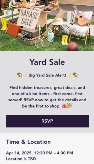 A screenshot of a Mobile view of an event in the Wix Editor.