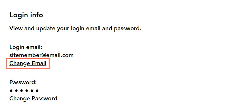 Capture d'écran montrant l'option Modifier l'e-mail dans le profil d'un membre.